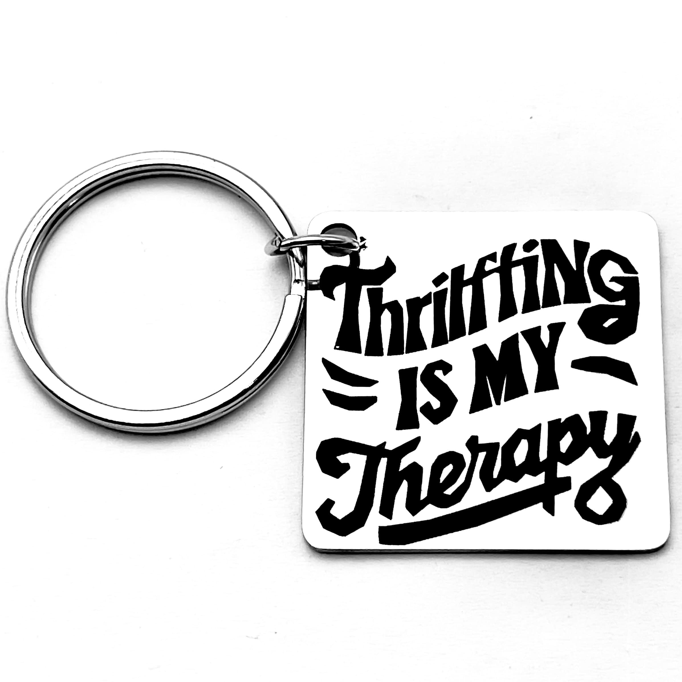 TEMU Thrilfting Is My Jheiapy Stainless Steel Keychain, Fun Stylish Minimalist Vintage Gift Accessory, Family, , Father, Boyfriend, Brother, Holiday Birthday Present, Best For Christmas