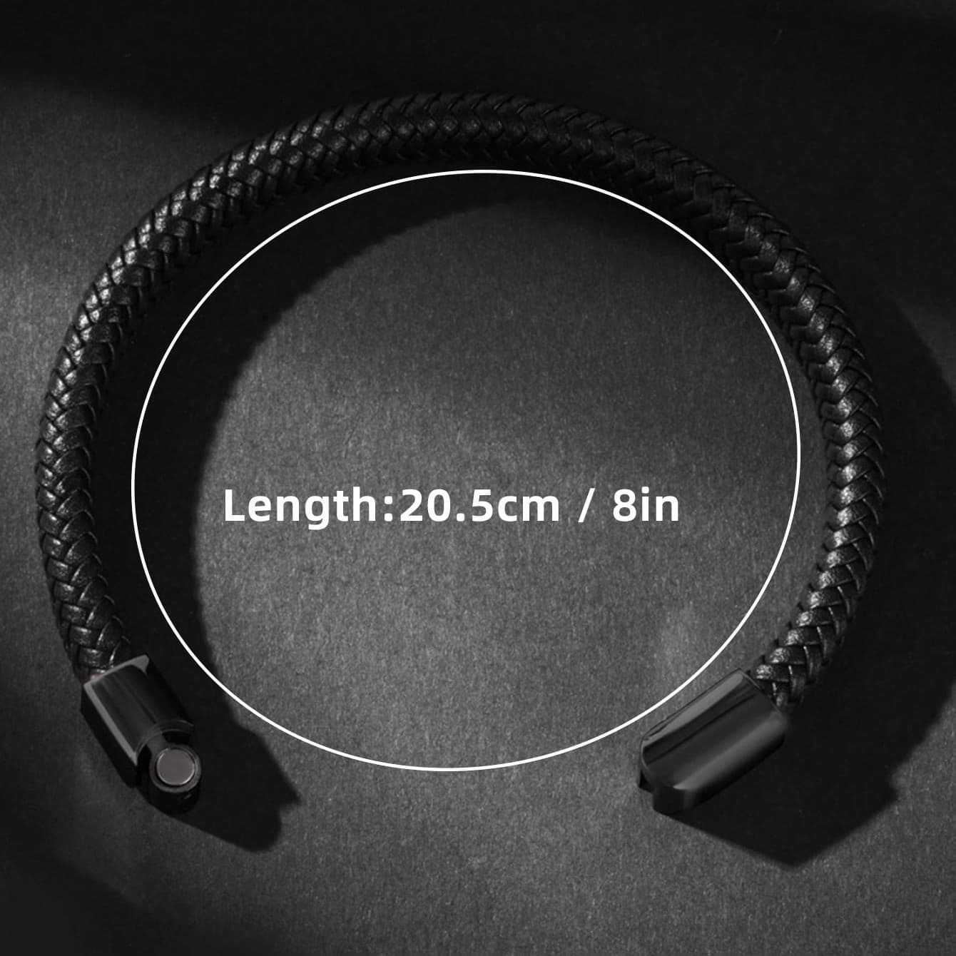 TEMU 1-pack Men's Fashion Open Bangle, Sporty Style Faux Leather Woven Bangle Bangle Bracelet