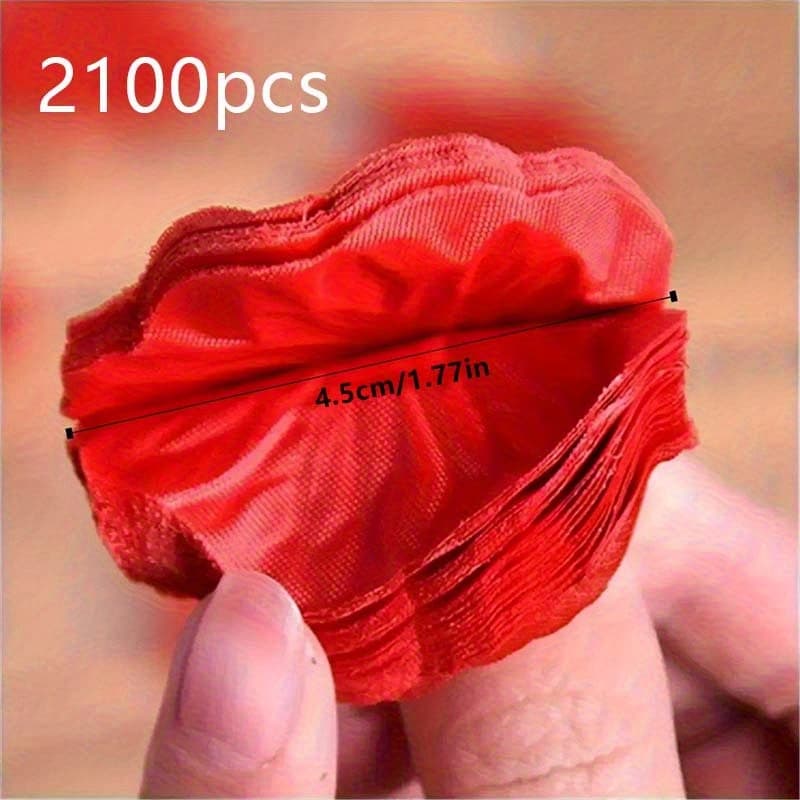 TEMU 2100 Realistic Red Rose Petals - Heart-shaped Floral Decoration, Fabric Roses For Weddings, Valentine's Day, Anniversary Parties, No Electricity Required, Lasting Romantic Decoration
