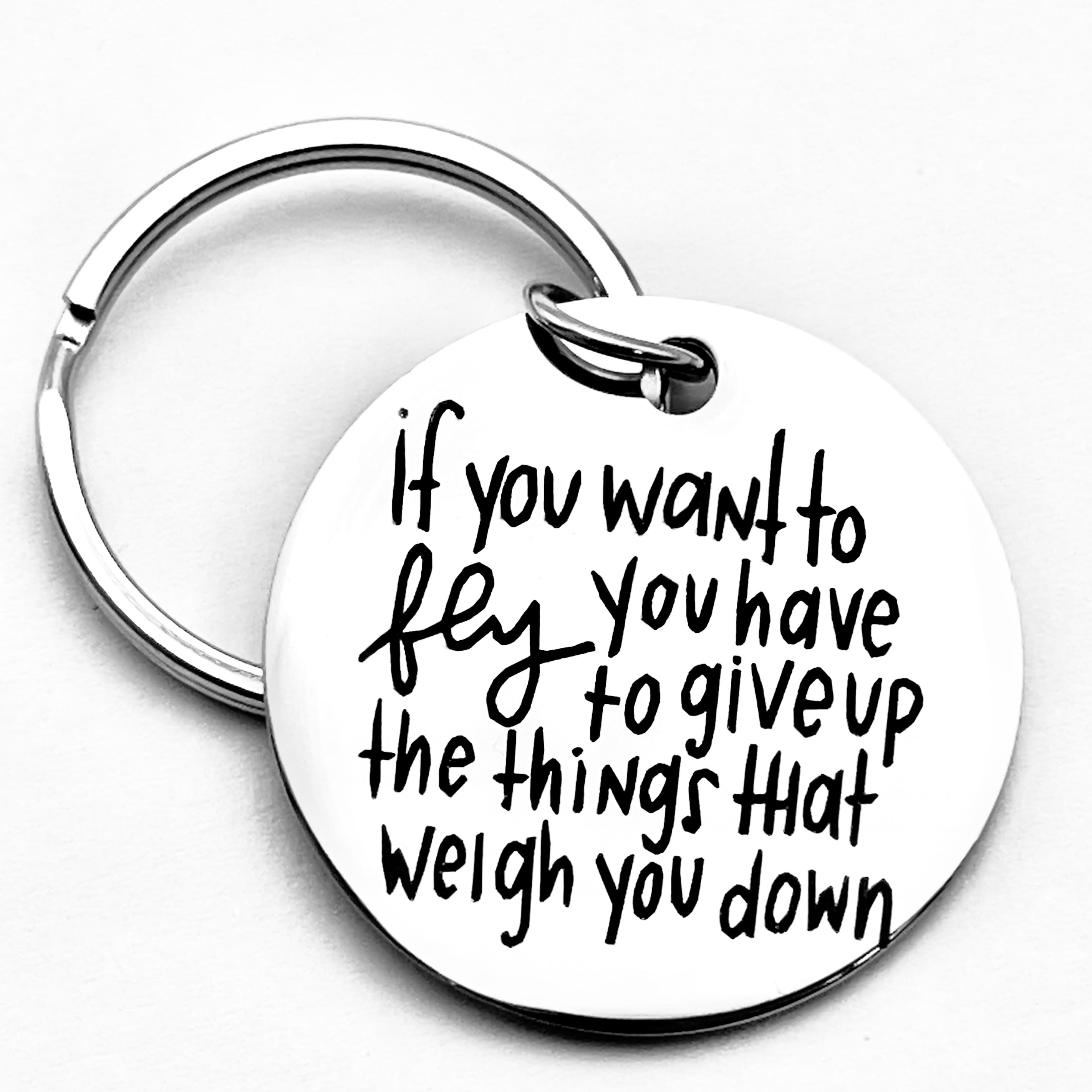 TEMU The Opportunity To Fly Is Reserved For With " - Inspirational Minimalist Keychain