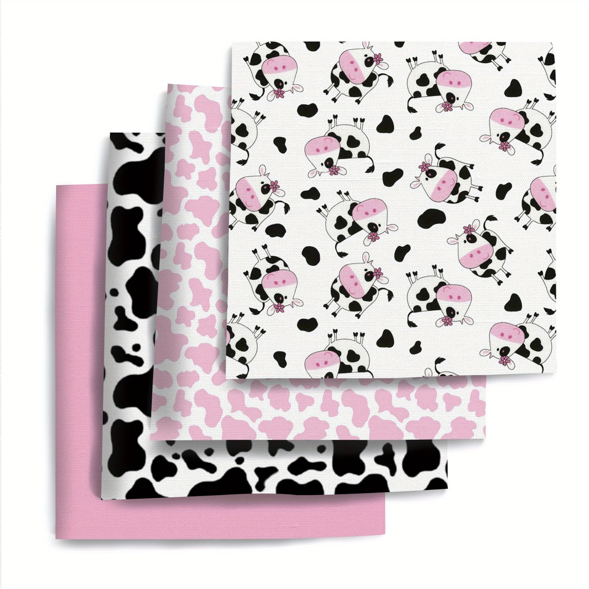 TEMU 4pcs/set 7.87x7.87inch (20x20cm) Cow Precut Quilting Fabric Bundle, Polyester Quilting Squares For , Crafts Projects, Wallet Making