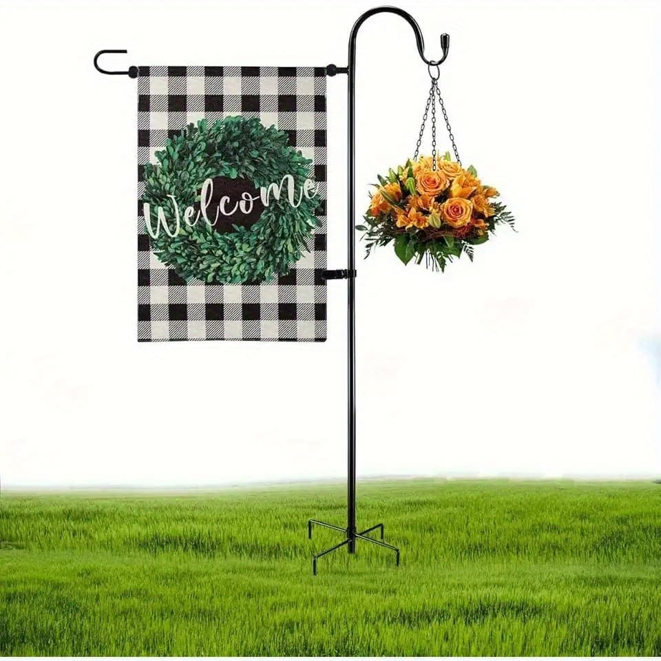 TEMU 12x18 Inch Garden Flags - Farmhouse Style Outdoor Decoration For Juneteenth, Day, Christmas, Halloween, Thanksgiving - Black And White Checkered Design, No Electricity Required, A Flag, No Pole