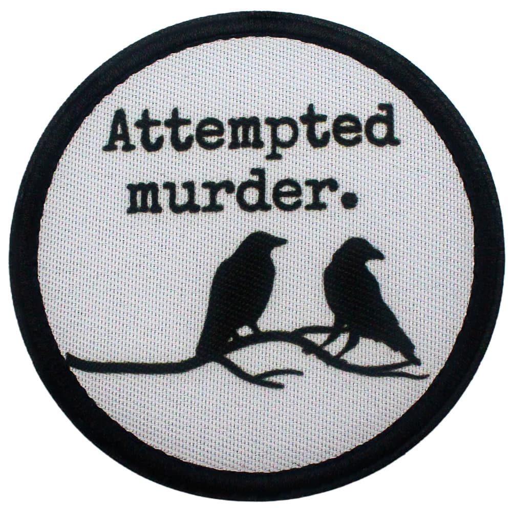 TEMU Dark Humor Bird Patch "attempted Murder" - Printed Loop Patch Applique For Hats, Bags, Vest
