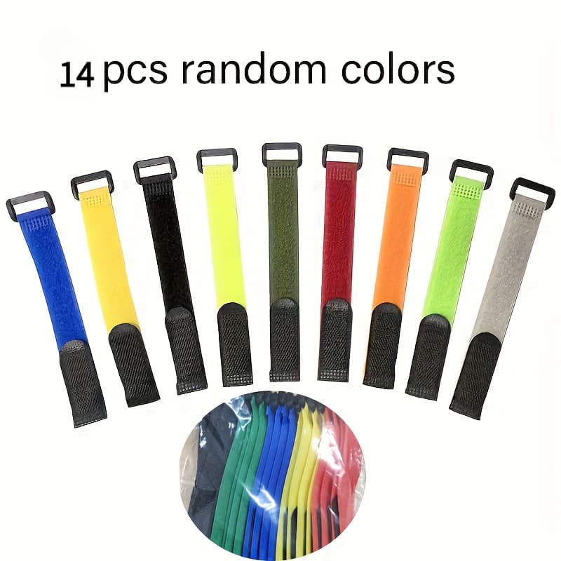 TEMU 14pcs Random Color Fishing Rod Fixed Straps - Fishing Rod Holder, Outdoor Fishing Equipment, Fishing Rod Additions,