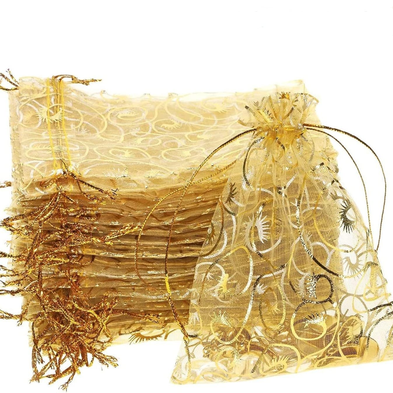 TEMU Gift For Her/him 50pcs Curling Eyelash Bag, Bag, Snow Yarn Bag, Gauze Bag Gift Bag