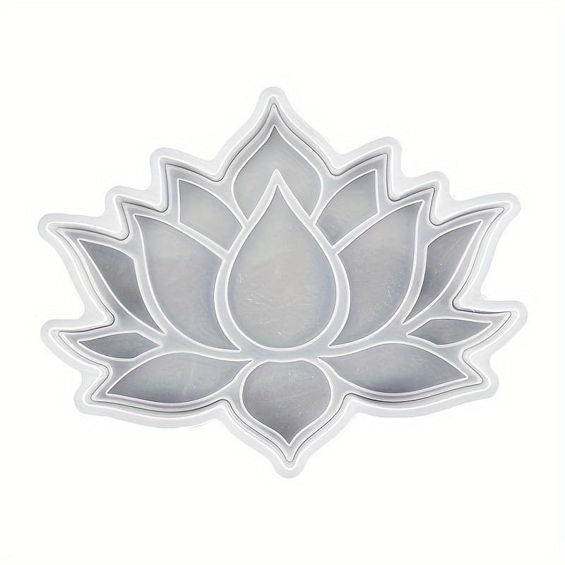 TEMU 1 Silicone Resin Casting Mold Designed For A For Lotus Flower Coaster, Perfect For Fantasy-themed Projects, Featuring An Irregular Shape Suitable For Making Candles And Decorating Your Home