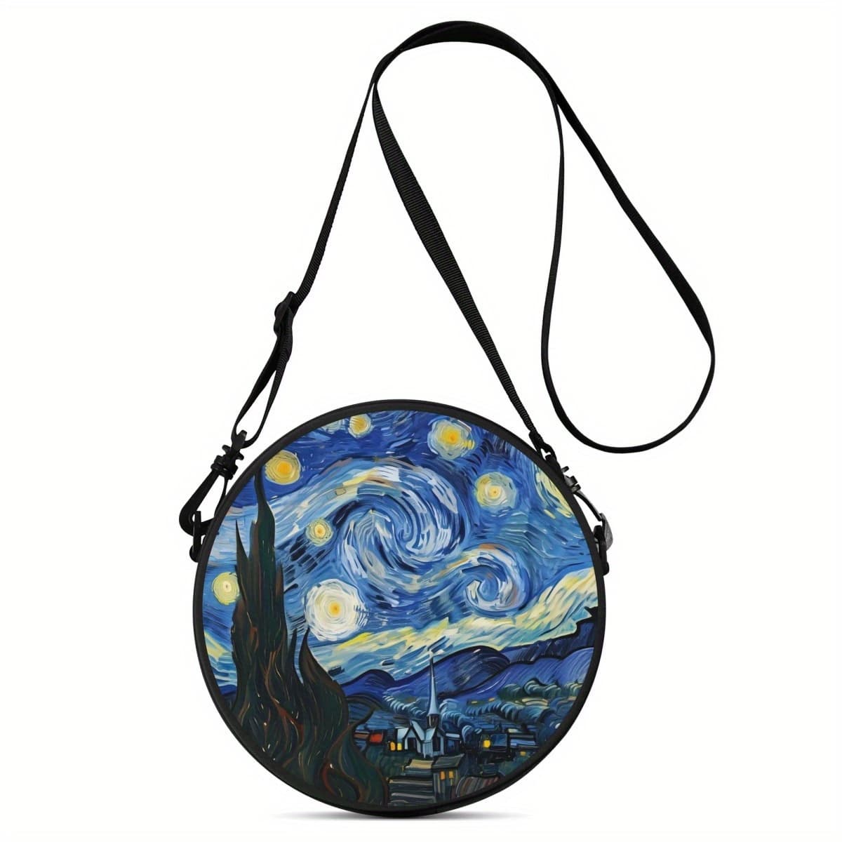 TEMU Single-shoulder Bag For Women, 1pc, Starry Night - , 2d Print, Adjustable Strap, Zipper Closure, Backpack | Casual Stylish Crossbody Bag | Fun Accessory, Sturdy
