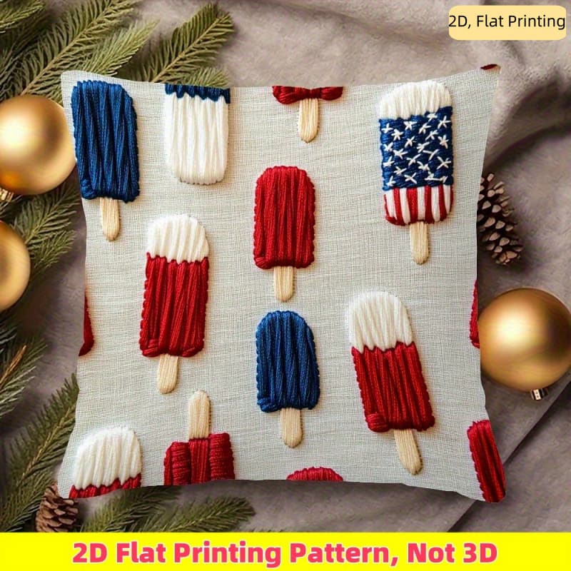TEMU 2d Flat - 1pc 2d Flat Body Pillow Cover, Colorful American Flag Design Pillowcase, No Pillow Core