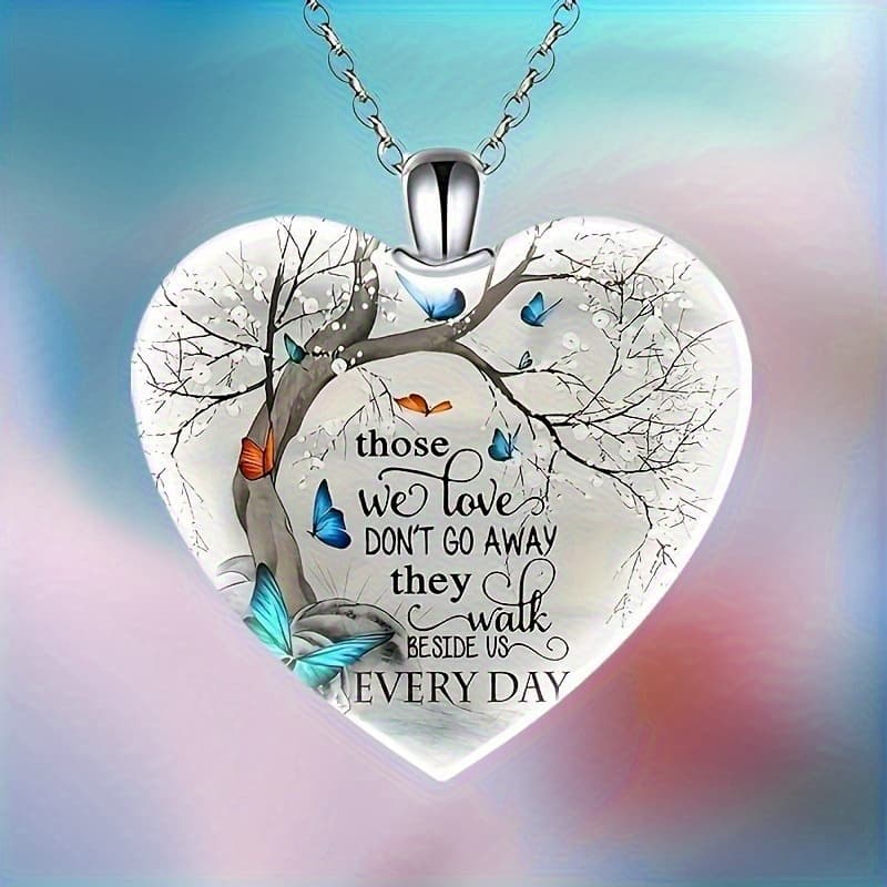 TEMU 1pc Heart-shaped Alloy Pendant Necklace With & , Inspirational Quote Jewelry Gift For Women, Teens 15+ - Valentine's Day, Christmas, Anniversary, Party Jewelry - Wear