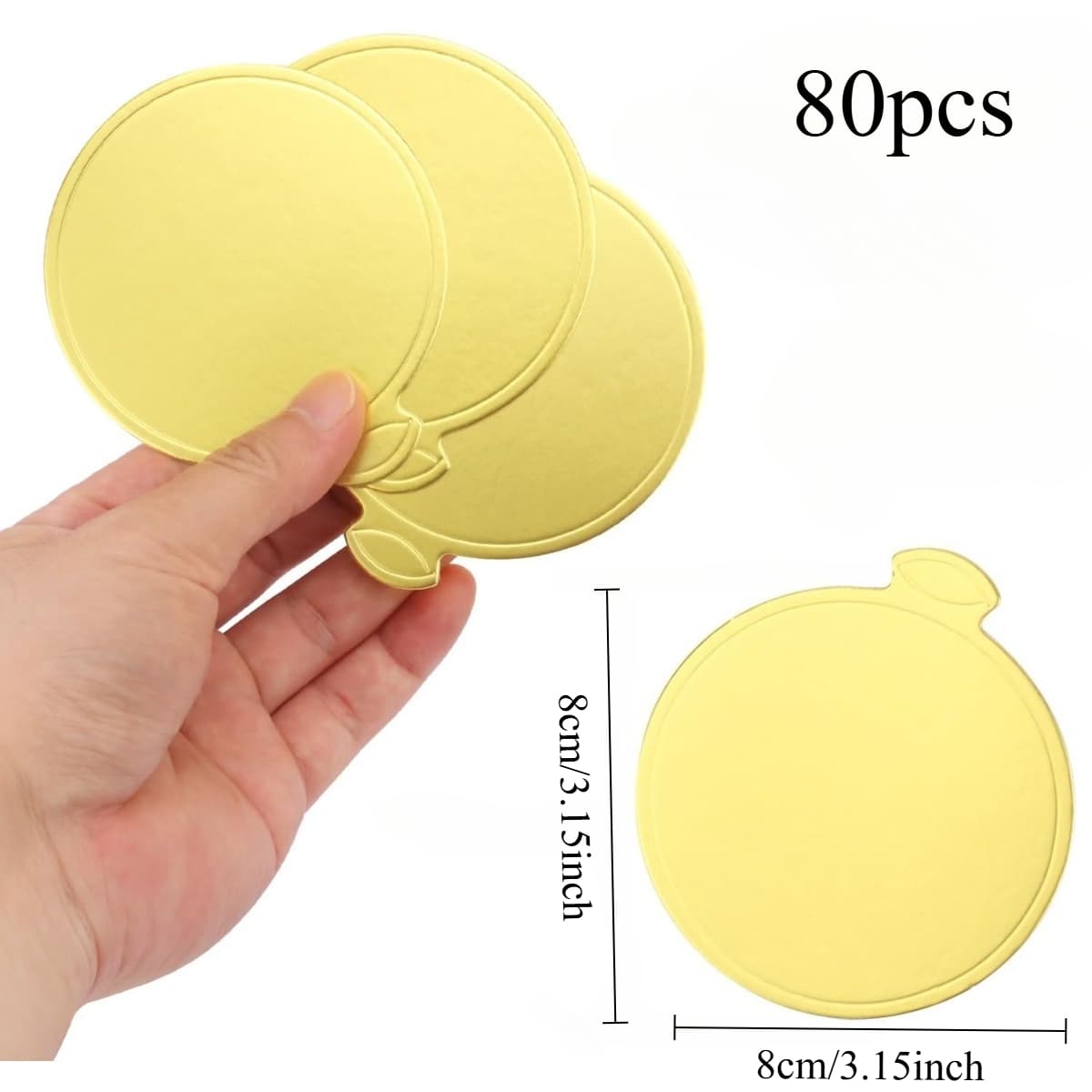 TEMU 80pcs Mini Cake Circular Cardboard, Reusable Cake And Pastry Decoration With Base Used For Wedding Birthday Party And Pastry Decoration