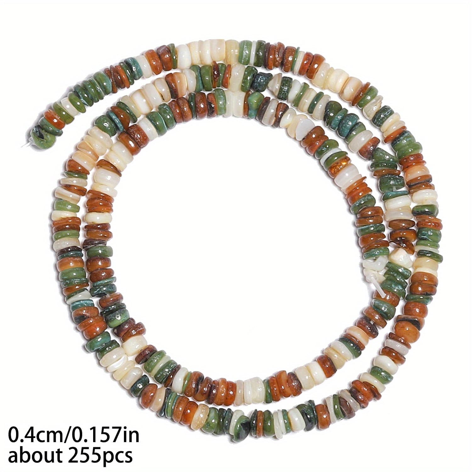 TEMU 2d Flat, 4/6mm Natural Flat Rondelle Beads, Elegant Loose Beads, Suitable For Diy Exquisite Bracelets, Necklaces, Jewelry Making Supplies