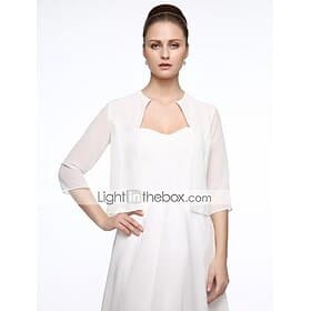 Demi Manches Manteaux / Vestes Mousseline de soie / Polyester Mariage / Fête / Soirée Etoles de Femme Avec Broderie