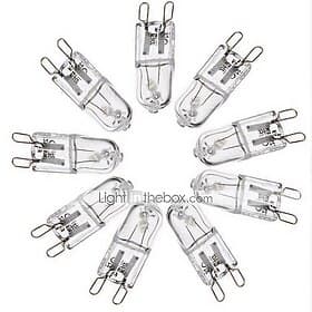 10 Stück g9 Halogen-Glühlampe 40 W T4 für Dunstabzugshauben, Mikrowellen, Badezimmer, Kronleuchter, Ersatz, dimmbar, warmweiß, 220 ~ 240 V