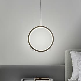 2 stücke 20 cm led pendelleuchte kreis design nachttischleuchte aluminium lackiert schwarz weiß rahmen für schlafzimmer eingang esszimmer modern 110-120 v 220-