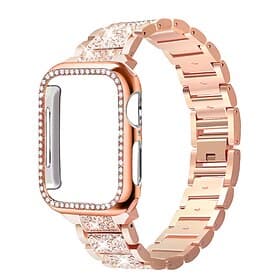 Bracelet de Montre pour Apple Watch 38mm 40mm 41mm 42mm 44mm 45mm 49mm iwatch Series Ultra 8 7 6 SE 5 4 3 2 1 Acier Inoxydable Strass Remplacement Sangle avec