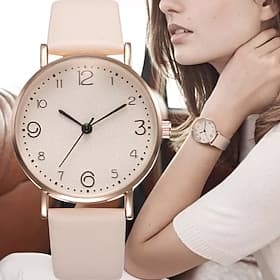 Mother's Day Gift for Women Watch Luxury Casual Quartz Alloy Watch Ladies Fashion Stylish Stainless Steel Dial Casual Bracele Leather Wristwatch