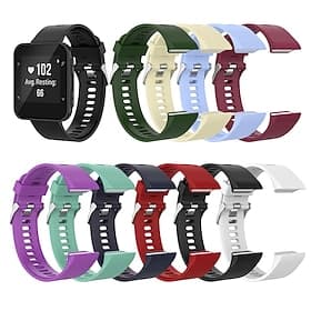 Watch Band for Garmin Forerunner 35/30, Approach S10 Silicone Replacement Strap Breathable Sport Band Classic Buckle Wristband
