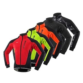 Arsuxeo Herren Fahrradjacke Radjacke Fleecejacke Winter warm halten Windundurchlässig Fleece-Futter Atmungsaktiv Fahhrad Jacke Windbreaker Windjacke MTB Mounta