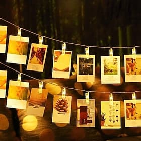 Elegante Trouwerij Feest Receptie LED Foto Clip String Lichten - 20 Clips 2/3/5M Waterdicht voor Slaapkamer Dorm Op Batterijen of USB