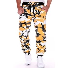Herren Jogginghose Jogginghose Jogger Hose Hosen Hose Kordelzug Elastischer Bund Tarnung Weich Atmungsaktiv Sport Outdoor Täglich Lässig / Sportlich Gelbe Tar