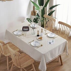 tischdecke art nordic bambus geknotet leinen mit quaste tischdecke tee couchtisch für esstisch wohnzimmer dekoration