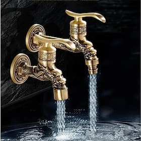 Wasserhahn für den Außenbereich, Wasserhahn aus antikem Messing für die Wandmontage, dekorativer Gartenschlauch für den Außenbereich