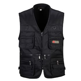 Homme Gilet de pêche Veste Randonnée Printemps Automne Extérieur Séchage Rapide Multi-poches Léger Évacuation de la transpiration Top Pêche Escalade Camping /