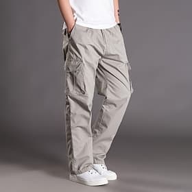 Herren Wanderhosen Arbeitshosen Wander-Cargohosen Sommer Frühling Herbst Außen Ripstop Hautfreundlich Schnelltrocknend Multi Pocket Hosen Unterteile Schwarz Ar