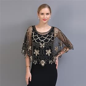 Années Folles Années 1920 Gatsby le Magnifique Châles Charleston Gatsby le Magnifique Invité au mariage Paillettes Paillettes Déguisement Femmes Bal de promo S