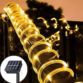 Solar Rope Lights Outdoor Waterproof String Lights 12M 7M IP65 Rope Tube String Lights Outdoor Lighting Fairy Flexible Lights 50/100 LEDs For Garden Garland Ya