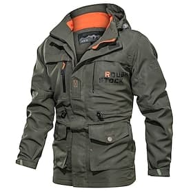 Men's Hoodie Jacket Waterproof Hiking Jacket Rain Jacket Cargo Jacket Tactical Hoodie Spring Winter Outdoor Thermal Warm Waterproof Windproof Multi-Pockets Out