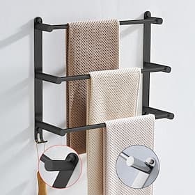 veggmontert håndklestativ med kroker, 3-lags håndklestang oppbevaringshylle i rustfritt stål for bad 30cm~70cm håndkleholder håndklestativ håndklehenger