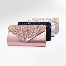 pochette à paillettes argentées pour femmes avec bandoulière en chaîne pour les fêtes et les mariages