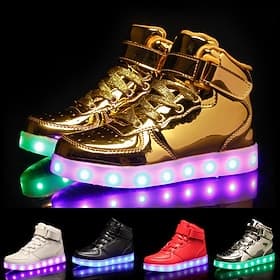 baskets montantes dorées à LED pour hommes - chaussures lumineuses brillantes avec semelles lumineuses rechargeables pour les fêtes et les tenues décontractées
