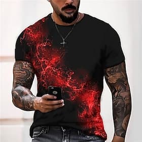 Herren Übergröße Hemd Groß und hoch Graphic Rundhalsausschnitt Bedruckt Kurzarm Sommer Designer Brautkleider schlicht Groß und hoch Täglich Festtage Oberteile