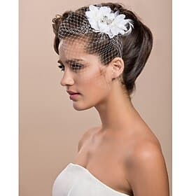 voiles blush net / fascinators de mariage / couvre-chef avec floral 1pc occasion spéciale / fête / soirée / fête / casque de cocktail