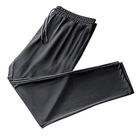 Hombre Pantalones Pantalones casuales Correa Cintura elástica Color sólido Transpirable Secado rápido Deporte Diario Carrera Elástico Corte Ancho Malla negra [