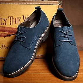 chaussures oxford en similicuir bleu marine pour hommes - chaussures formelles classiques à lacets avec semelle confortable pour les occasions professionnelles