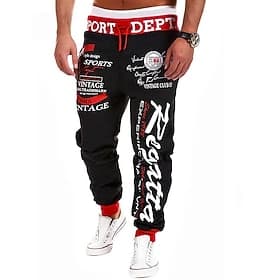 Herren Jogginghose Trainingshose Jogginghose Jogger Hose Hosen Elastische Taille Buchstabe Grafik-Drucke Sports Outdoor Freizeitskleidung Brautkleider schlicht