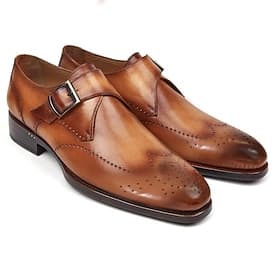 braune Monkstrap-Abendschuhe aus Kunstleder für Herren – klassische Brogue-Flügelkappen-Abendschuhe für Business, Hochzeiten und besondere Anlässe