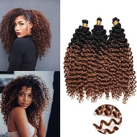 crochet pelo rizado onda de agua pelo de ganchillo pelo trenzado rizado pelo de ganchillo rizado para mujeres negras pelo de ganchillo marlybob 14 pulgadas 14