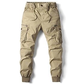 Men's Cargo Pants Cargo Trousers Trousers Tactical Drawstring Elastic Waist Multi Pocket Plain Outdoor Breathable Full Length Casual Daily Casual Tactical Army