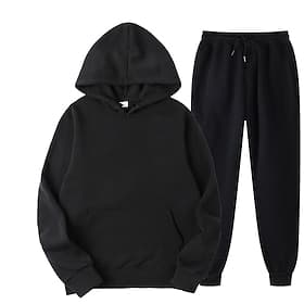 Women's Solid Color Hoodie Jogger Tracksuit Set Long Sleeve Hooded Casual Sweatpants for Fall Winter Sports Loungewear Multiple Colors