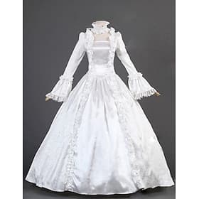 Stile Floreale Principessa Abito da cocktail Maxi Vestito Normale A sbuffo Principessa Taglie Forti Sposa Pizzo Principessa Collo quadrato Costume Tutti Carnev