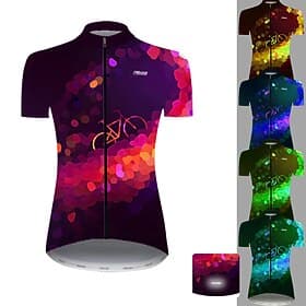 Women's Cycling Jersey Polka Dot Gradient Patterned Short Sleeve Bike Jersey Top with 3 Rear Pockets Mountain Bike MTB Road Bike Cycling Cycling Quick Dry Ultr