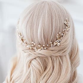 Haar Kammen Hoofdsieraad Hoofddoek Legering Bruiloft Speciale Gelegenheid Bruiloft Bruid Met Imitatie Parels Kristallen Rhinestones Hoofddoek Accessoire om in