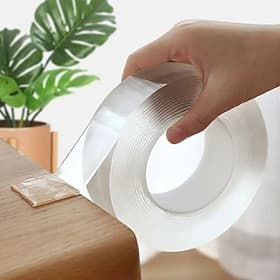 Transparent Magic Nano Tape Double Sided Grip Reusable Home Tape Traceless Glue, Waterproof Heat Resistant Wall Adhesive, Poster Carpet Fixing Tape for Bathroo