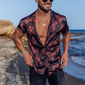 Homme Floral Graphic Fleurs tropicales Chemise Chemise hawaïenne Chemise Camp Manche Courte Chemise Col rabattu Mode Design Décontractées Extérieur Plein Air C