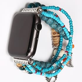 Jewelry Bracelet Compatible with Apple Watch band 38mm 40mm 41mm 42mm 44mm 45mm 49mm Women Elastic Beaded Beads Strap Replacement Wristband for iwatch Ultra 2