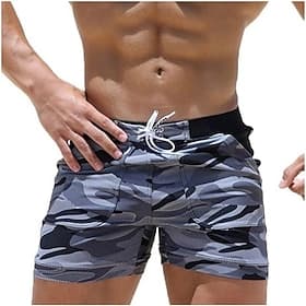 Voor heren Boardshorts Zwemshorts Lange zwembroeken Zomer korte broeken Strandshorts Lapwerk Elastische taille Camouflage Kleur Sneldrogend Korte Dagelijks Spo